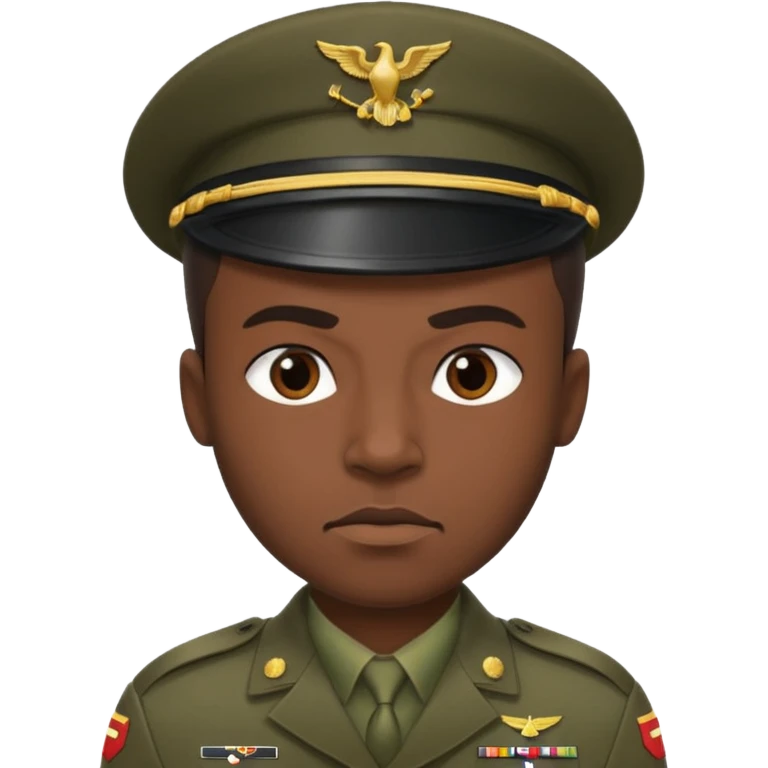 A black man squatting wearing army attire emoji