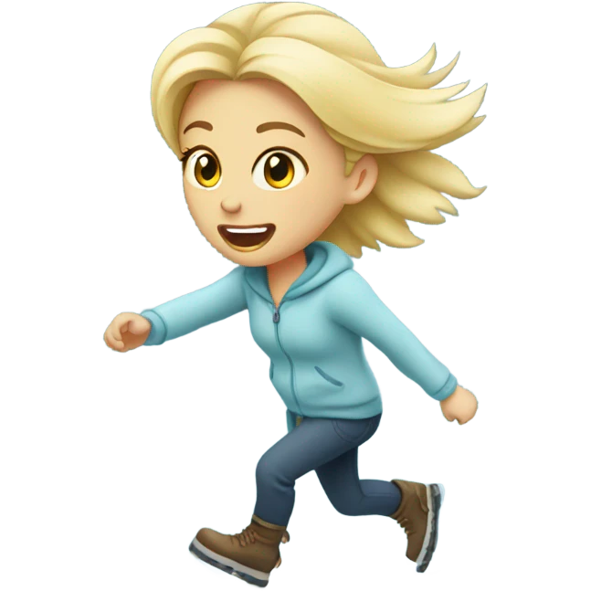 Blonde girl slipping on ice  emoji