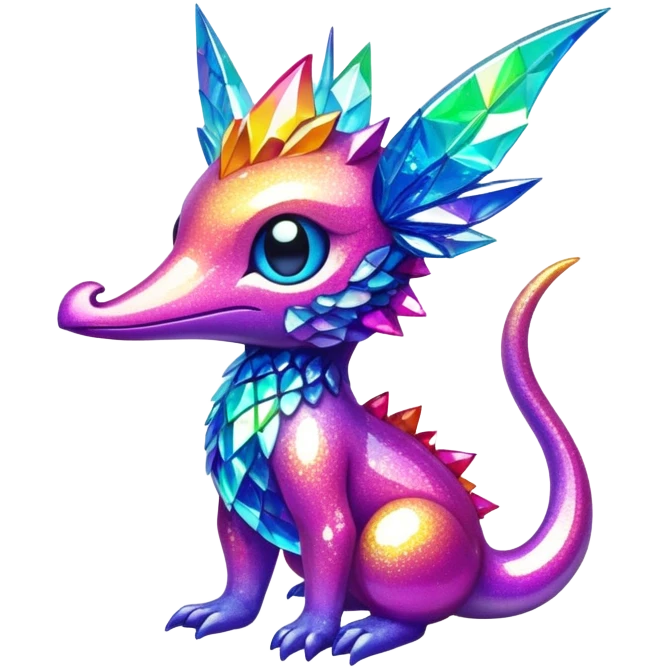 Randomly-colored sparkly exotic Fakémon-creature emoji
