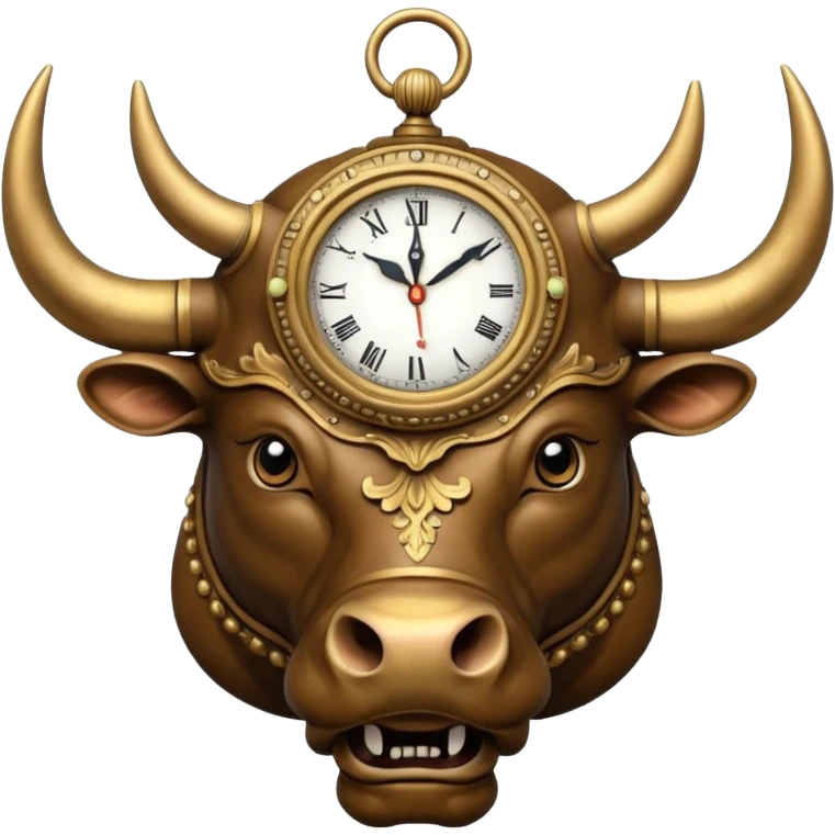 bull With clock on head emoji