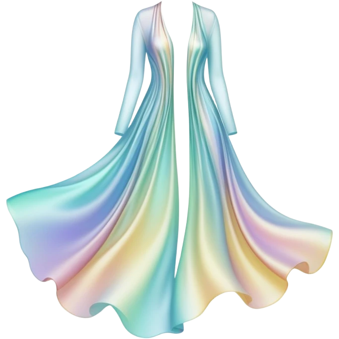 Ethereal flowing lines forming a clothing silhouette shape, abstract fluid style essence symbol, wardrobe identity flowing into form emoji