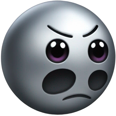 Metal cute black eyes Kirby ball driving on 4 car wheels emoji