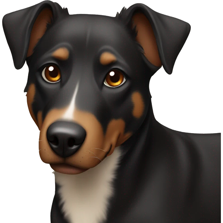 black and brown mongrel dog emoji