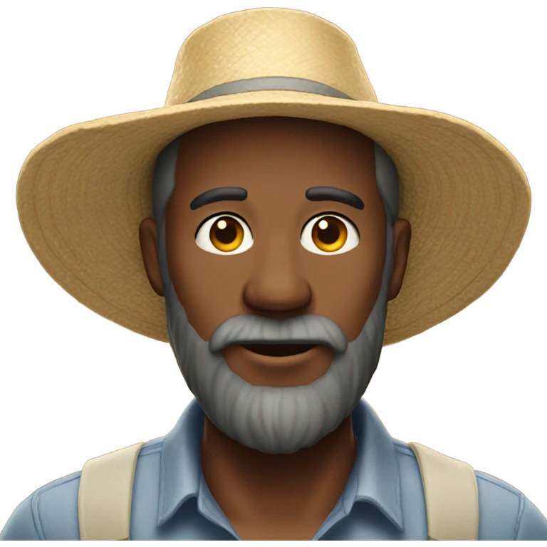 bearded man with sun hat emoji