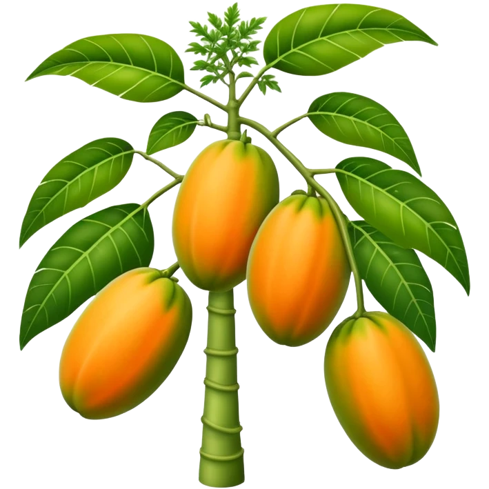 Realistic Papaya tree emoji