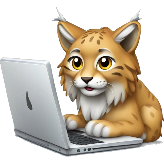 A lynx with a laptop emoji