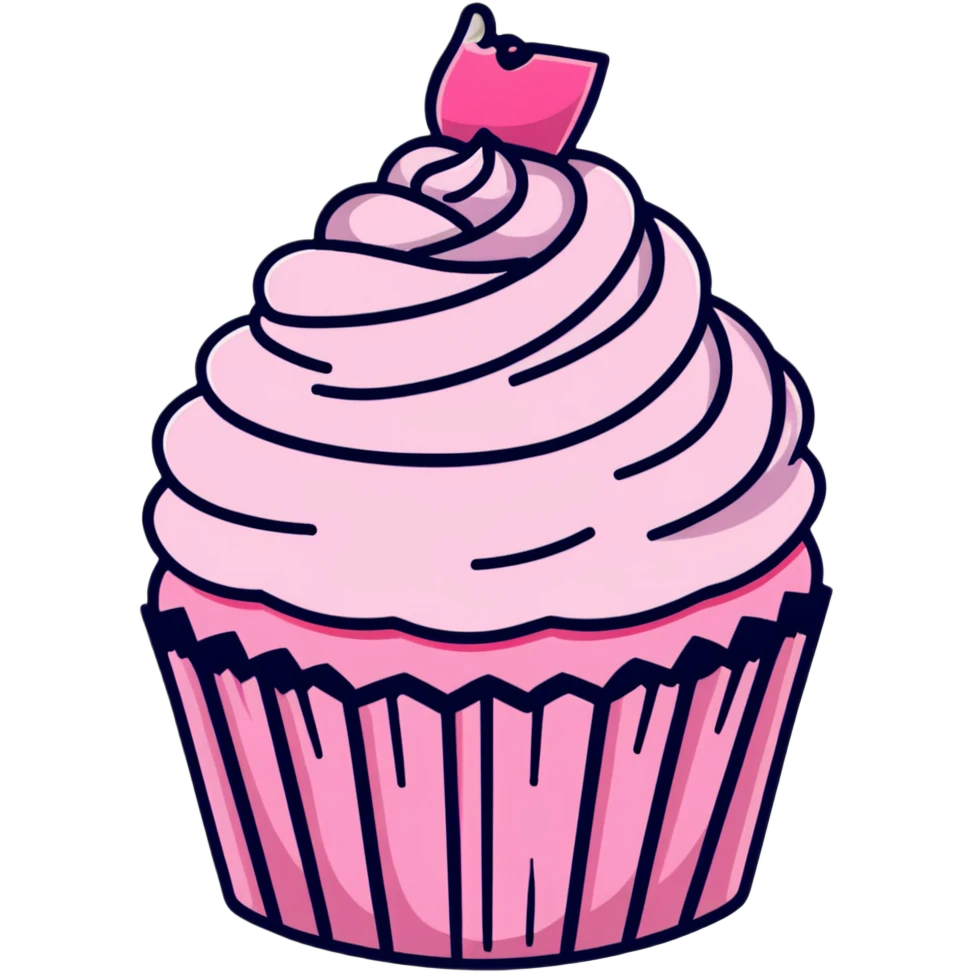 cupcake with pink icing emoji