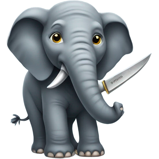 Elephant with a knife emoji