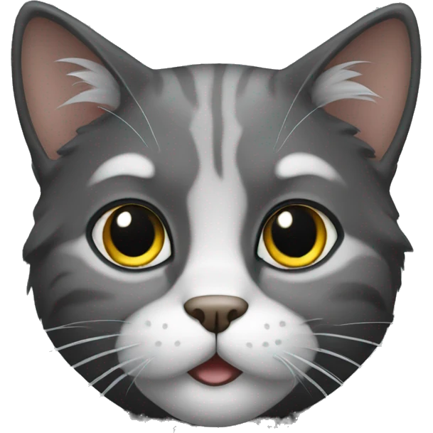 a cat that is old and black with a bit of grey hair emoji