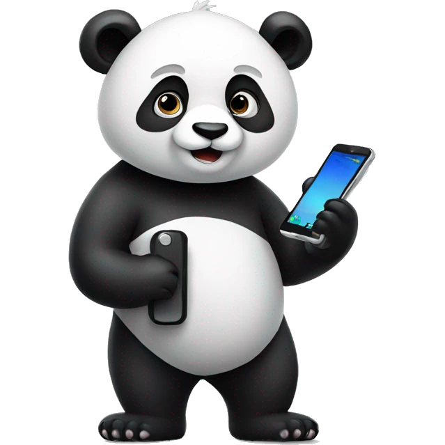 Panda standing with phone  emoji