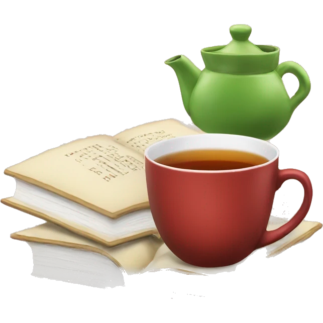 books and tea emoji