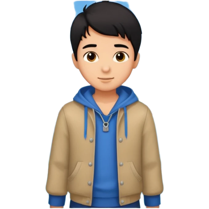 검은 머리의 소년, 옷을 입고 있는 바다를 좋아하고, 완벽을 추구하는, 귀여운, 게임을 좋아하는 emoji