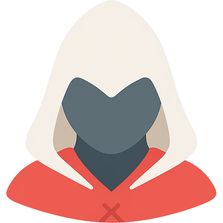 Assassin’s Creed hooded figure icon with color emoji