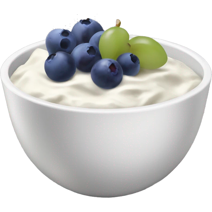 yoghurt bowl with grapes and blueberries emoji