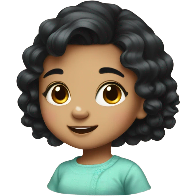 Witty Baby girl with black hair emoji