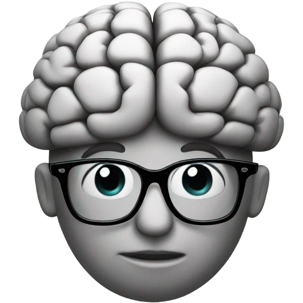 Brain with glasses  emoji