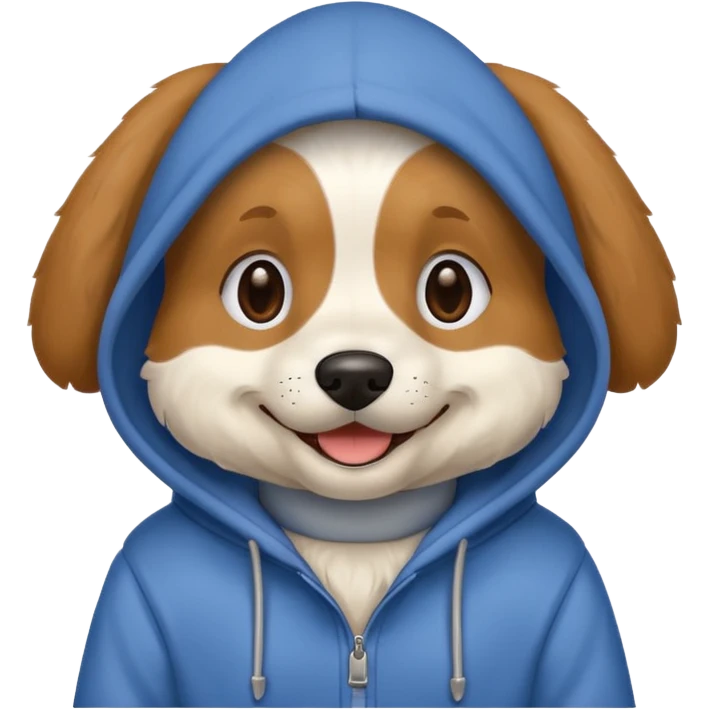 Dog wearing a hoodie emoji
