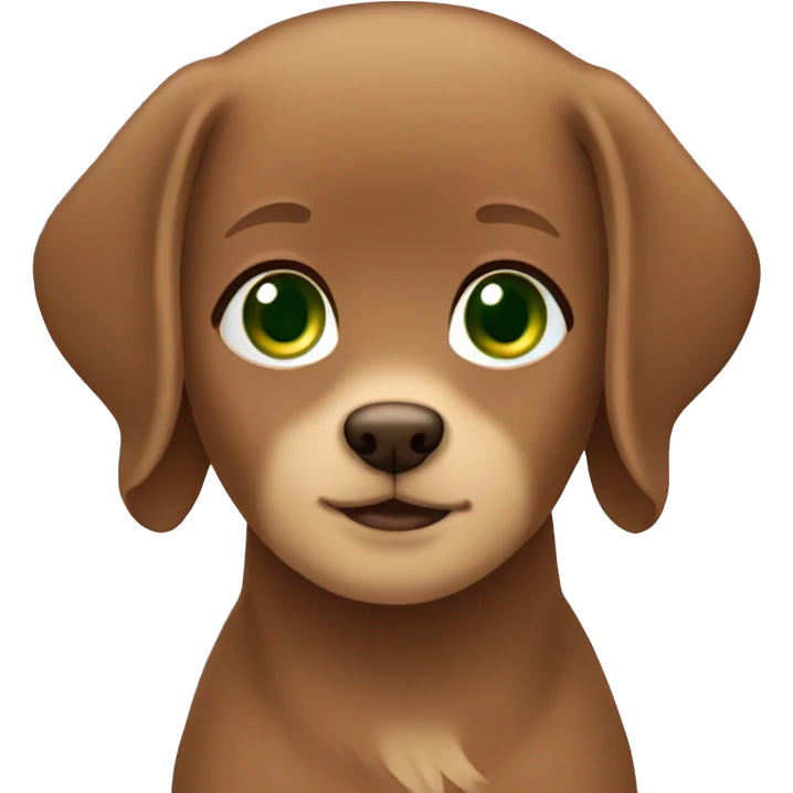 Green eyes girl brown hair with labrador emoji