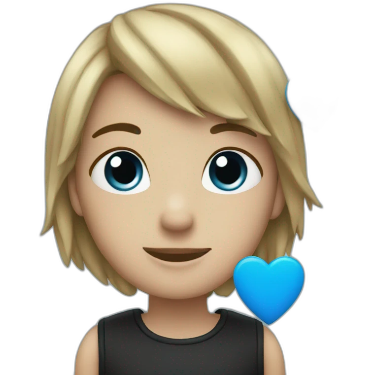 Blue And Black Color Heart emoji
