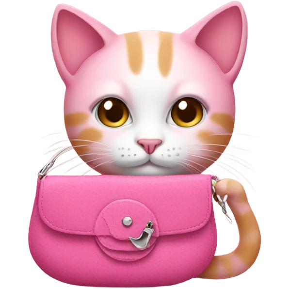 Pink cat with purse emoji