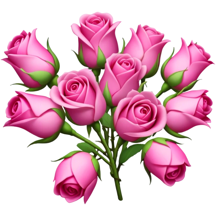 A small bunch of rosebuds, partially closed, symbolizing new beginnings, love, or growth emoji