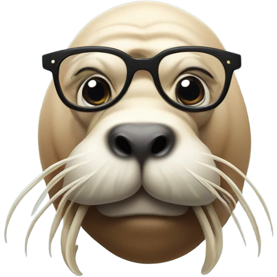 Walrus with glasses emoji