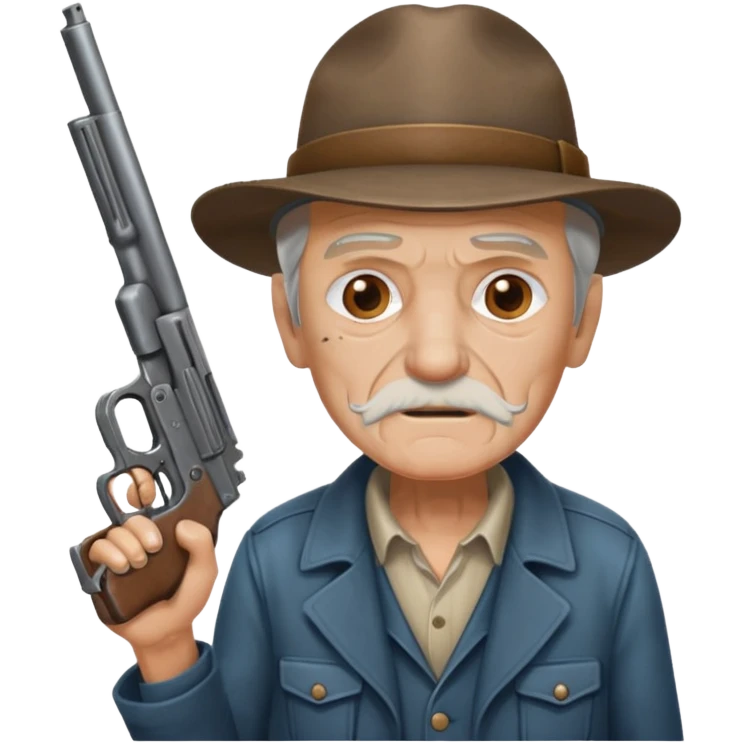 Make a emoji of a old man with a gun emoji