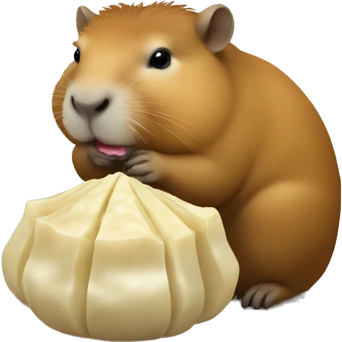 a capybara eating dumpling emoji