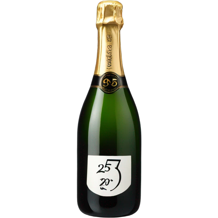 25 Label on Black champagne bottle  emoji