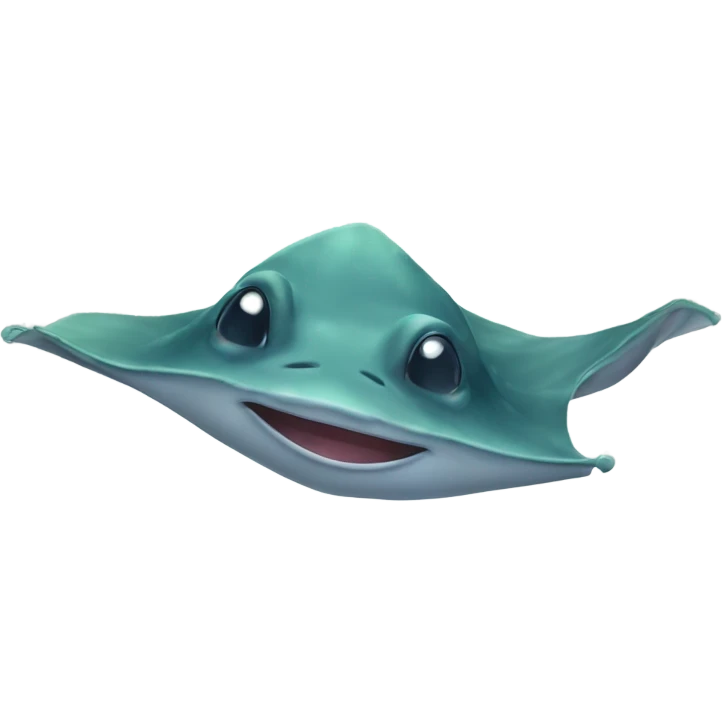 Happy little stingray swimming  emoji