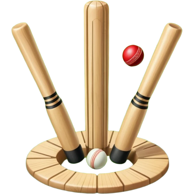 cricket stumps hit by ball emoji