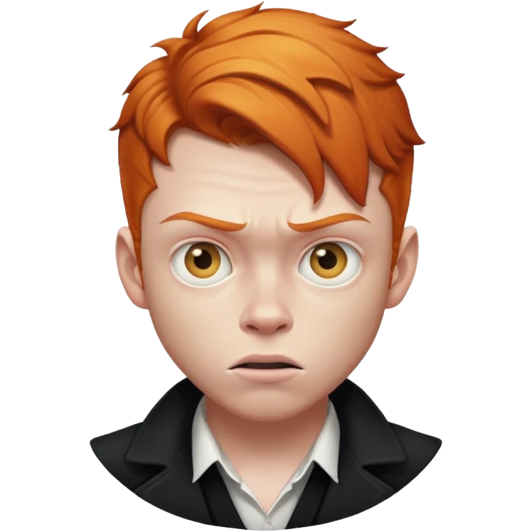 ginger boy acting like a gangster and creepy emoji