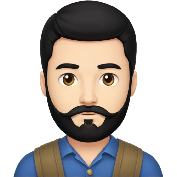Ehren McGhehey with black hair and beard emoji