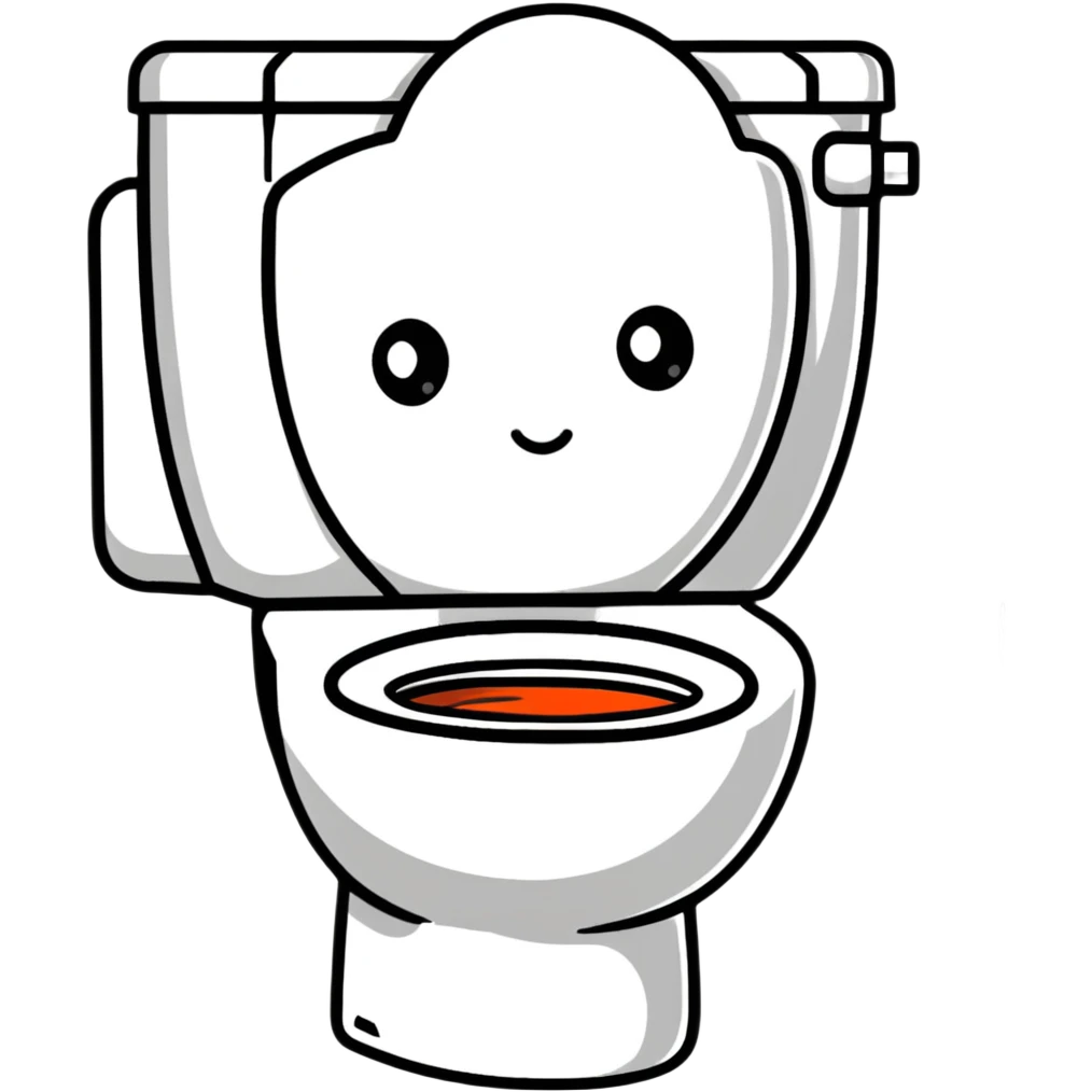 Toilet with a human head visible inside the bowl emoji