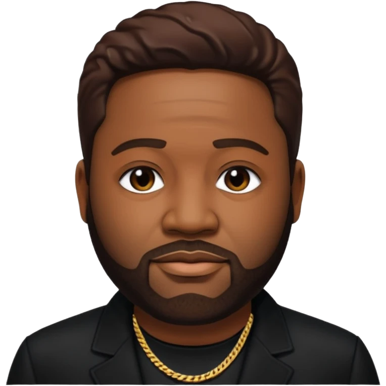 Gerald Levert with dark brown hair, black outfit emoji