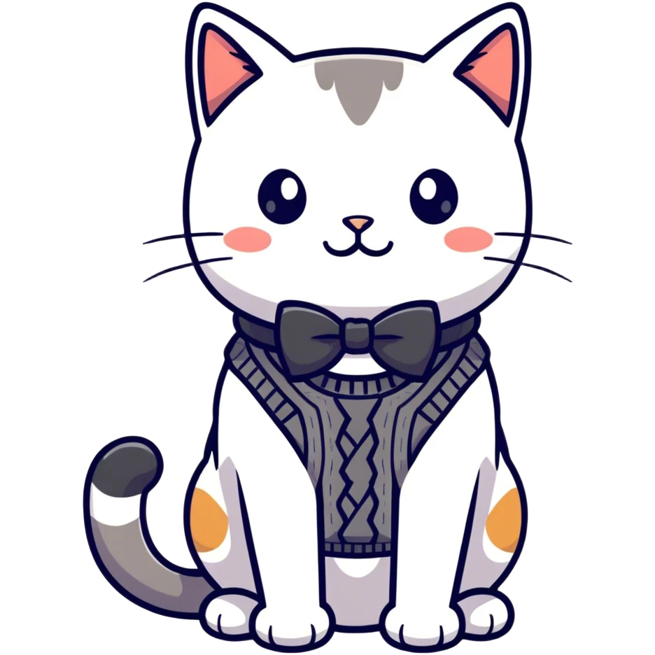 Preppy cat emoji