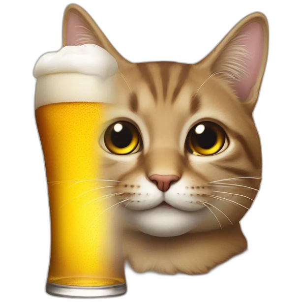 Un chat qui boit une bière emoji