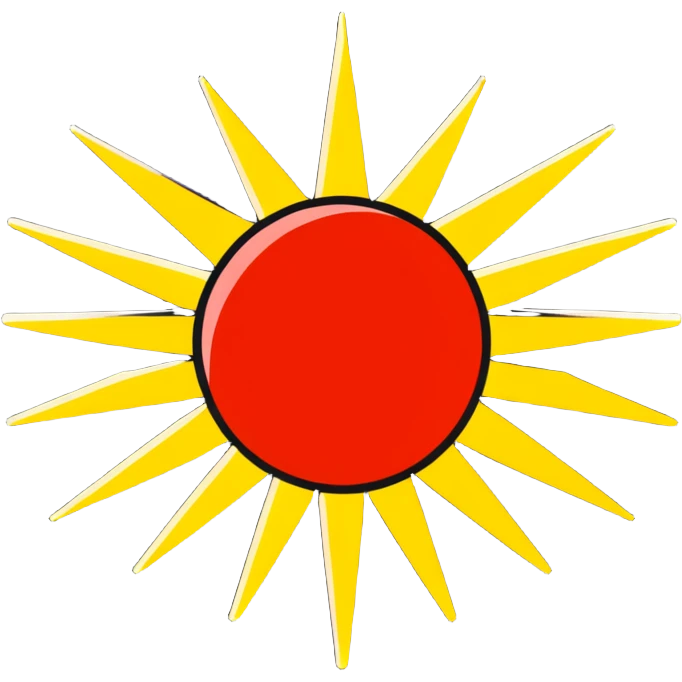 Japanese Empire flag (Rising Sun with rays) sticker style emoji