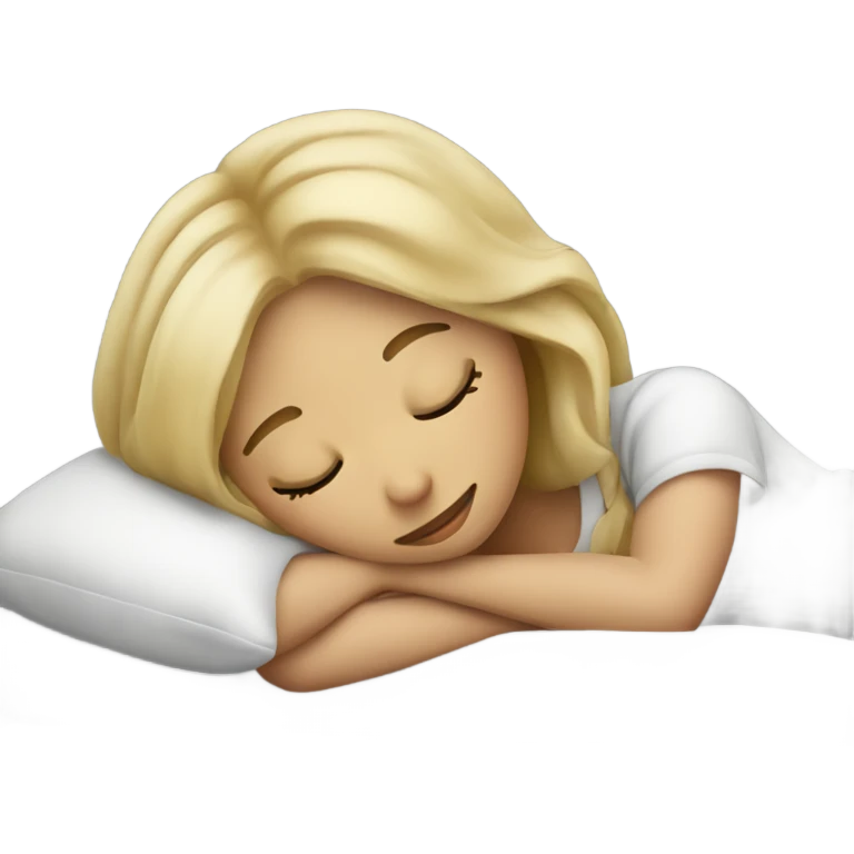 Dirty blonde girl sleeping emoji