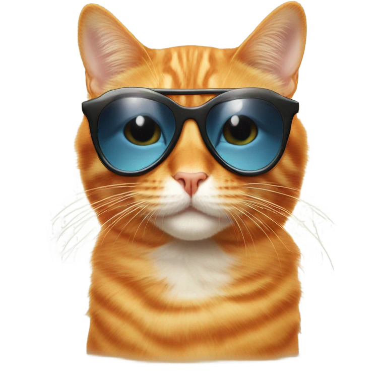 Orange cat in big fashion sun glasses emoji