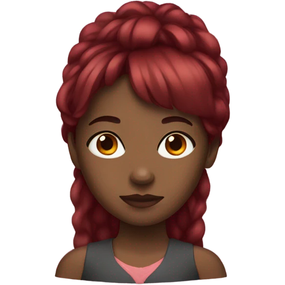 black girl with dark red hair and bangs  emoji