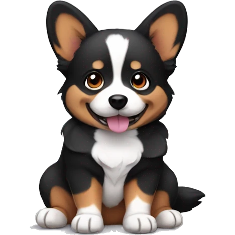 cute dark corgi emoji