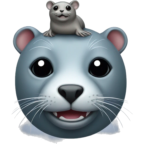Seal with a rat on its head emoji