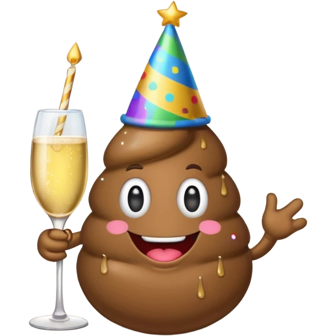 Poop celebrating  emoji