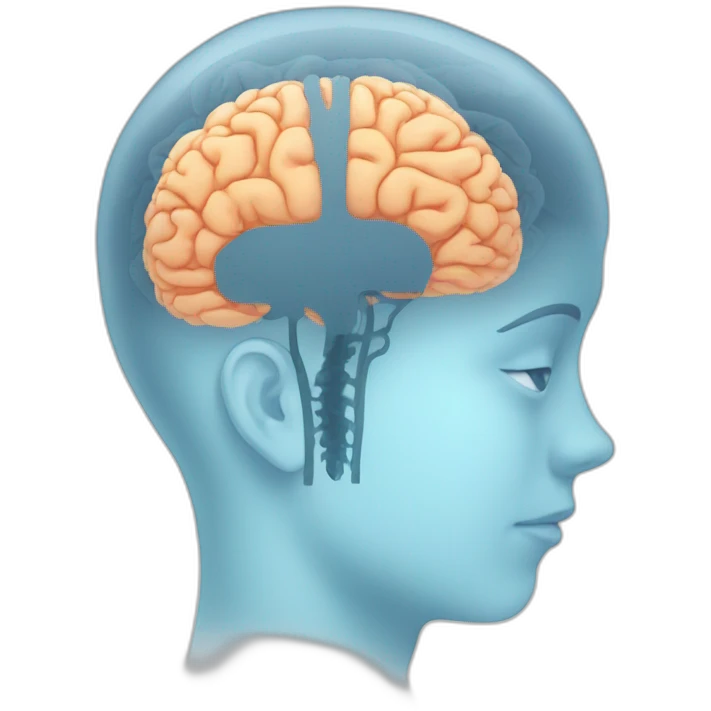 x ray of boy and his brain emoji