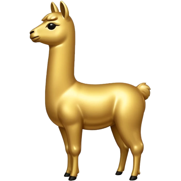 A small golden llama silhouette emoji
