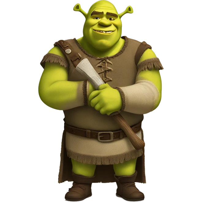 Shrek holding a Stanley  emoji