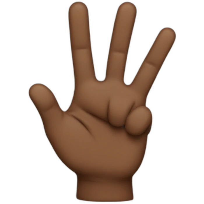 BROWN HAND PEACE SIGN emoji