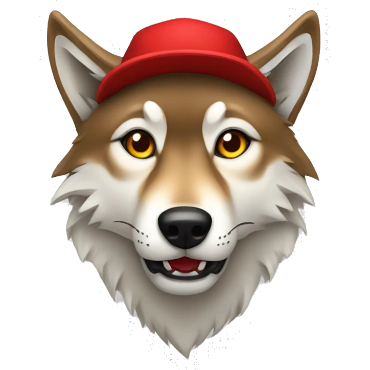 wolf with red hat emoji