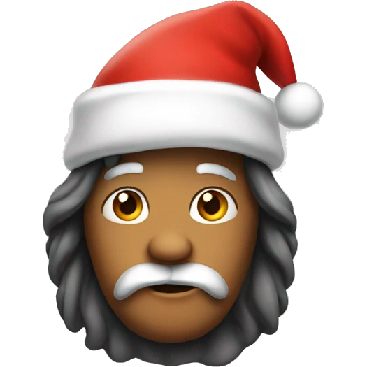 long hair chawawa wearing santa hat emoji